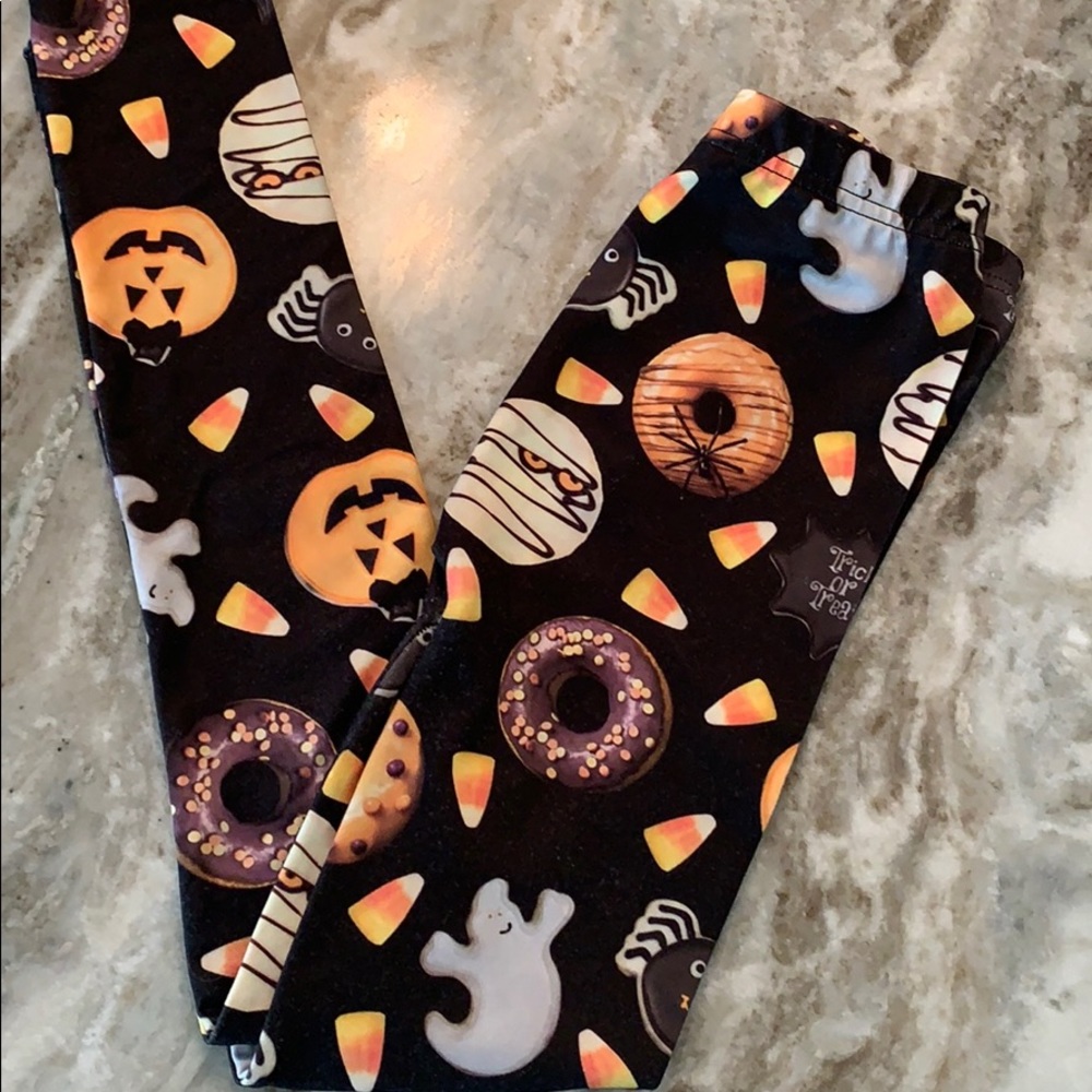 Halloween leggings candy corn ghosts and donuts